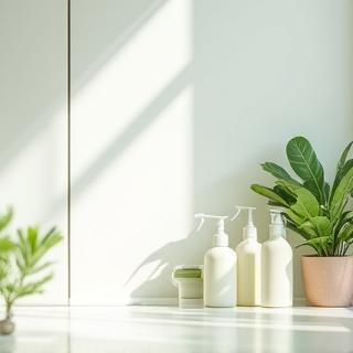 Intérieur propre avec produits écologiques